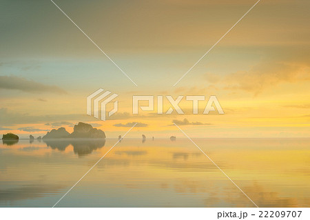 sunset with colorful sky and boat on the beach sunset with colorful sky and boat on the beach 22209707