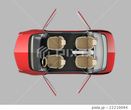 上面からみる自動運転車のインテリアのカットイメージ。のイラスト素材 [22210094] - PIXTA