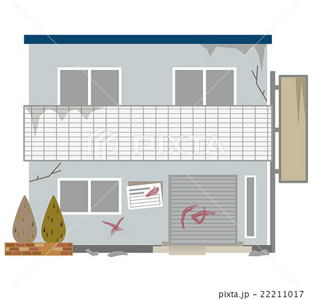 空き店舗 空き家のイラスト素材