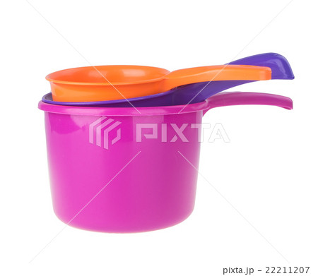 plastic water scoop on the background. 22211207