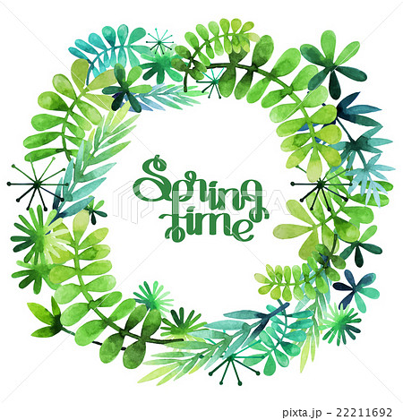 Spring Floral Wreath のイラスト素材