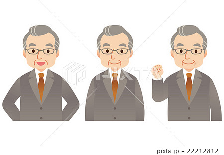 中年男性　ビジネス　表情セット 22212812