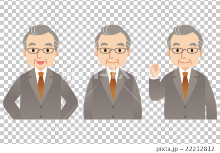 中年男性　ビジネス　表情セット 22212812