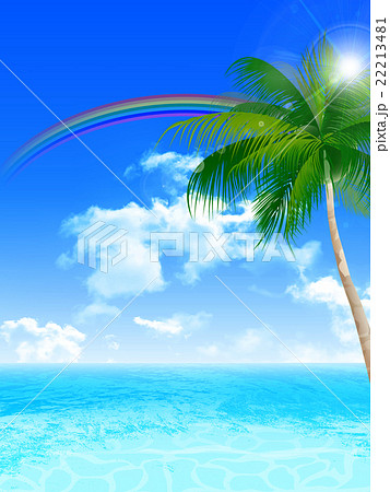 海 夏 風景 背景 のイラスト素材 22213481 Pixta
