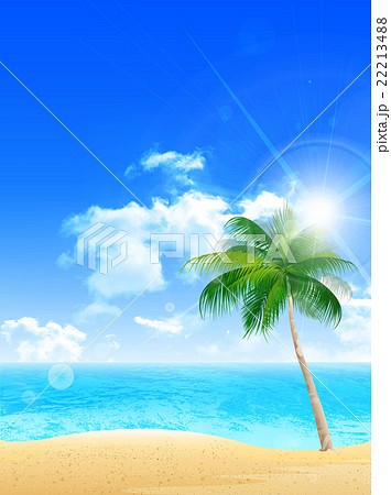 海 夏 風景 背景 のイラスト素材 22213488 Pixta