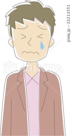 男性泣き顔のイラスト素材