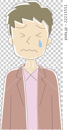 男性泣き顔のイラスト素材