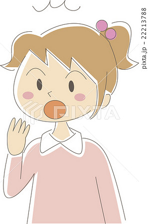 驚いている女の子のイラスト素材