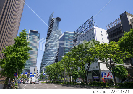 名古屋都市風景　名古屋駅前　笹島交差点付近　日本生命笹島ビル前 22214321