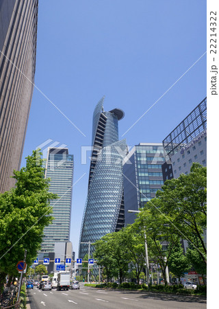 名古屋都市風景　名古屋駅前　笹島交差点付近　日本生命笹島ビル前 22214322