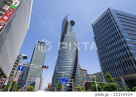 名古屋都市風景　名古屋駅前　笹島交差点付近　名鉄レジャックビル前 22214324
