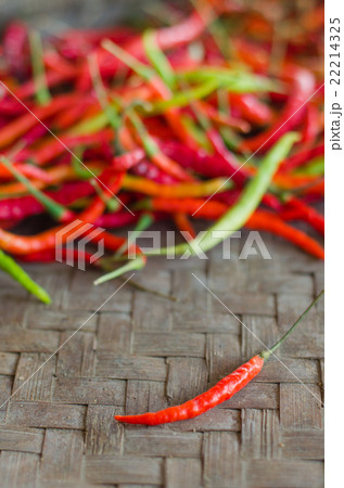 Two red hot chili peppers. 22214325