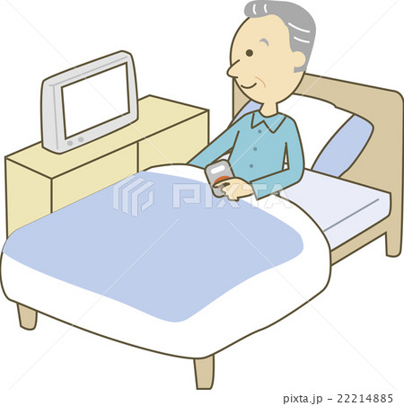 おじいさん入院のイラスト素材