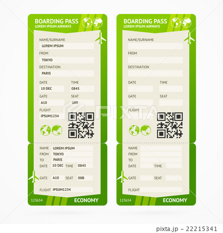 Boarding Pass Ticket Set. Vector 22215341