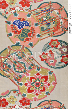 日本の紋様　絹織物　染め物　古布　和柄 22215902