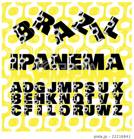 Alphabet letters in brazil style. Vector set of le Alphabet letters in brazil style. Vector set of le 22216841