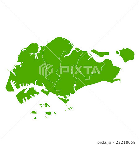 シンガポール 地図 国 アイコン のイラスト素材