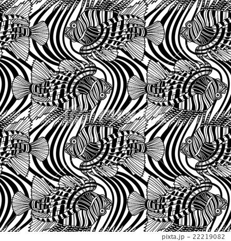 Graphic lion fish pattern Graphic lion fish pattern 22219082
