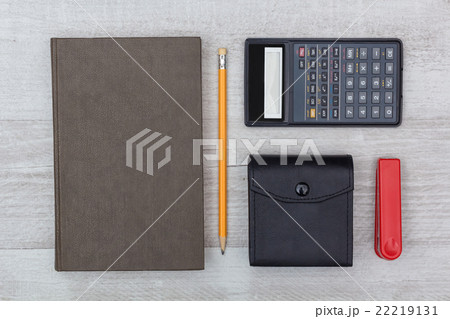 flat lay: diary and calculator flat lay: diary and calculator 22219131