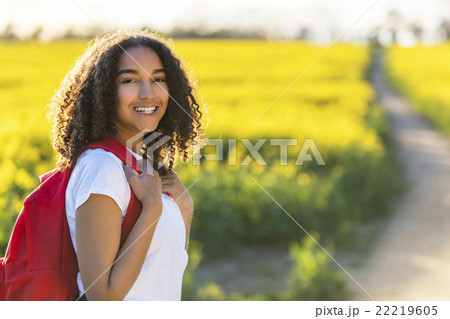 Mixed Race African American Girl Teenager Hiking Mixed Race African American Girl Teenager Hiking 22219605