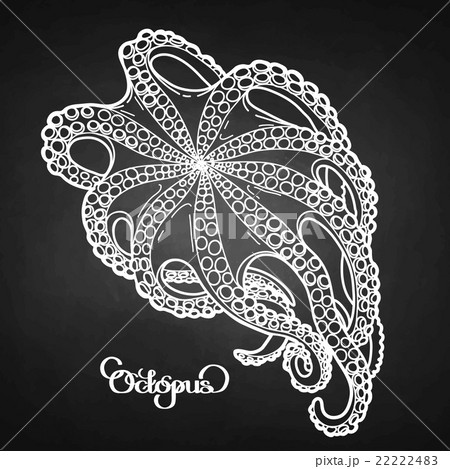 Graphic octopus in bottom view 22222483