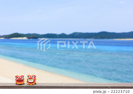沖縄 阿嘉島 キタ浜ビーチ シーサー 沖縄 阿嘉島 キタ浜ビーチ シーサー 22223710