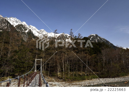 5月の新村橋（撮影地：奥上高地、新村橋） 22225663