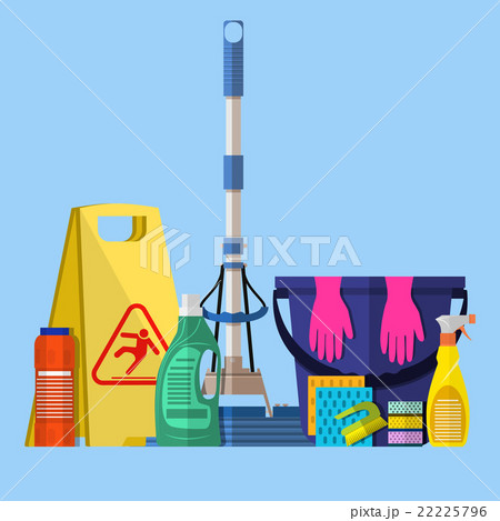 Cleaning set. MOP, sponge, blue plastic bucket Cleaning set. MOP, sponge, blue plastic bucket 22225796