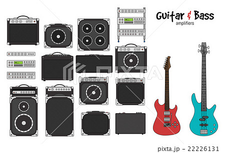 Electric Guitar And Bass Amplifiersのイラスト素材