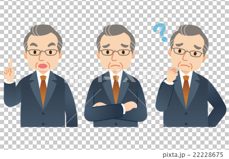 中年男性　ビジネス　表情セット 22228675