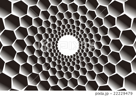 背景素材壁紙 モザイク柄 うずまき 渦巻き 渦状 螺旋 らせん模様 スパイラル 六角形 ハニカム 円のイラスト素材