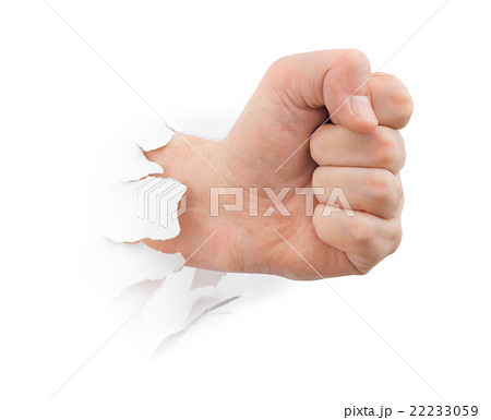 Fist punching paper 22233059