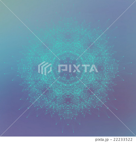 Geometric abstract round form with connected line Geometric abstract round form with connected line 22233522