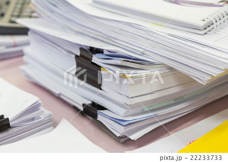 Stack of business papers 22233733