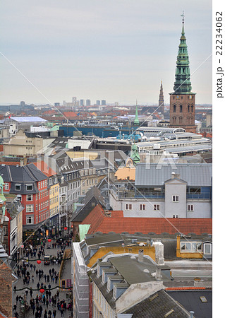 コペンハーゲンの街並み ラウンドタワーからの眺望 南東 北欧デンマークの写真素材