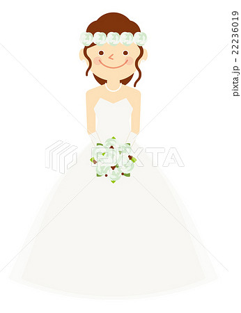 結婚式 新婦 全身 イラストのイラスト素材