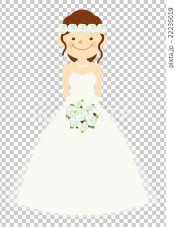 結婚式 新婦 全身 イラストのイラスト素材