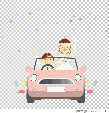 Wedding Bride Groom Bride Wedding Car Illustration Stock