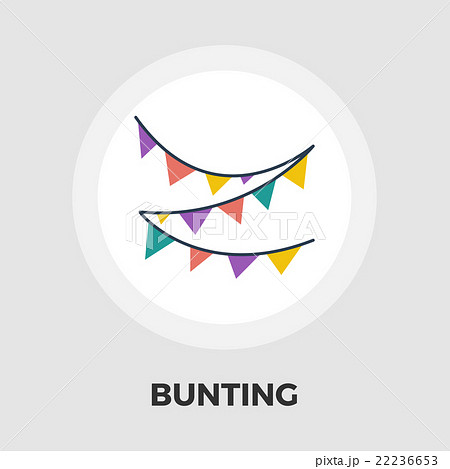 Bunting flat icon 22236653
