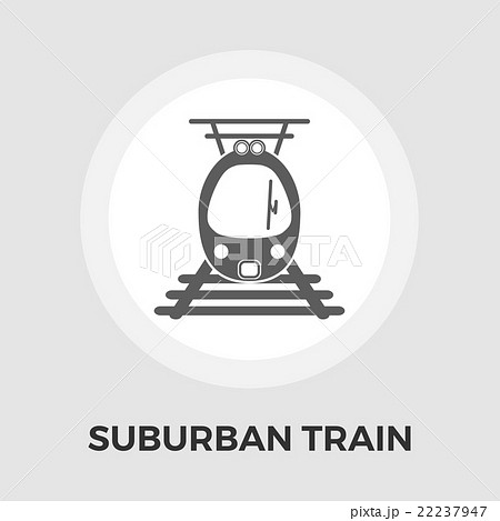 Suburban electric train flat icon Suburban electric train flat icon 22237947