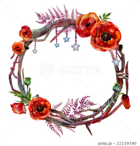 Watercolor floral wreath 22239390