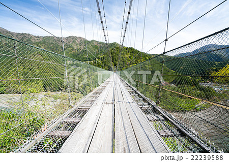 谷瀬の吊橋（奈良県十津川村の風景） 22239588