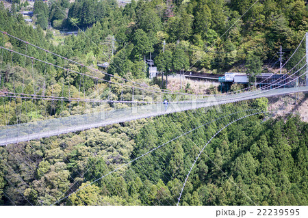 谷瀬の吊橋(奈良県十津川村の風景) 谷瀬の吊橋(奈良県十津川村の風景) 22239595