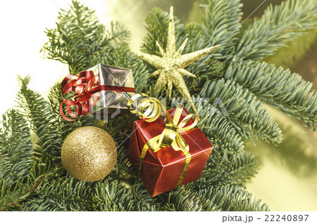 Under the Christmas Tree, pine bough with gifts 22240897
