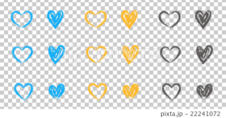 手書き風のハートのイラスト素材