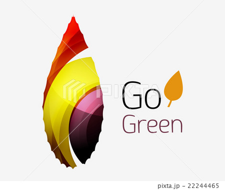 Leaf abstract icon made of waves Leaf abstract icon made of waves 22244465