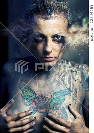 Woman with many tattoos 22244565