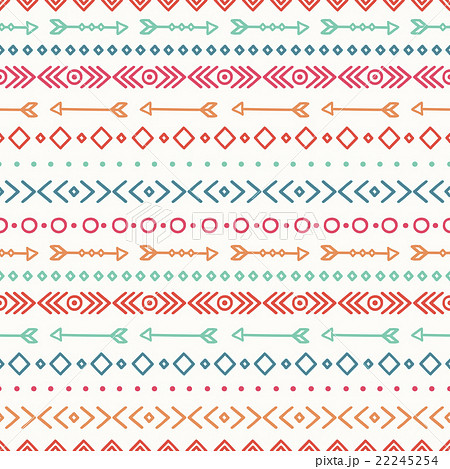 Hand drawn geometric ethnic seamless pattern Hand drawn geometric ethnic seamless pattern 22245254