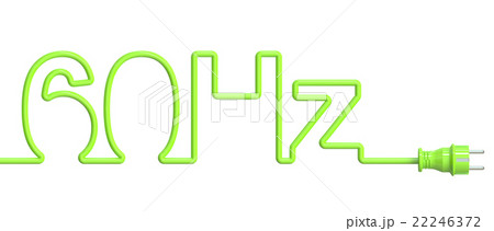 60 Hz concept from green wire and plug 22246372