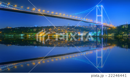 View of Bosphorus bridge at night Istanbul 22246441